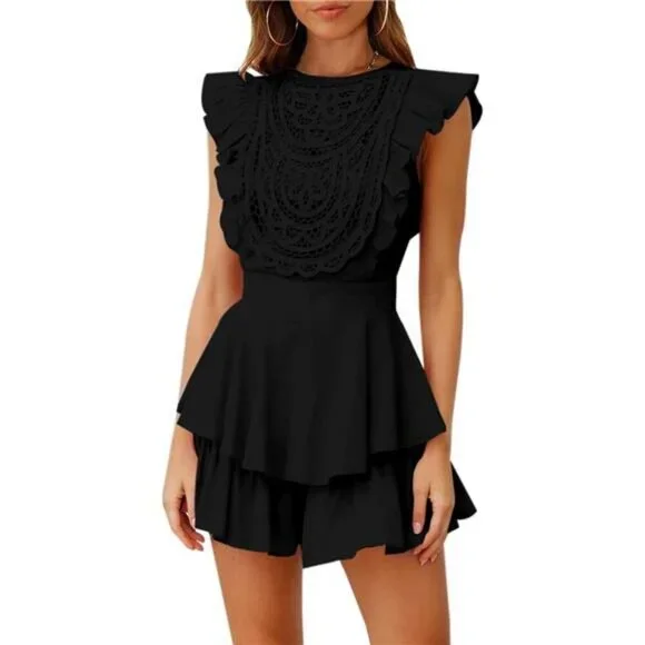 chinese dress ladies Darling Dusk Lace Romper in White main image 1